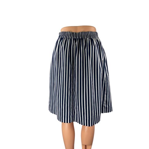 J.Crew Mercantile Women's Blue White Striped High Rise A Line Mini Skirt Size 4 - Picture 3 of 5